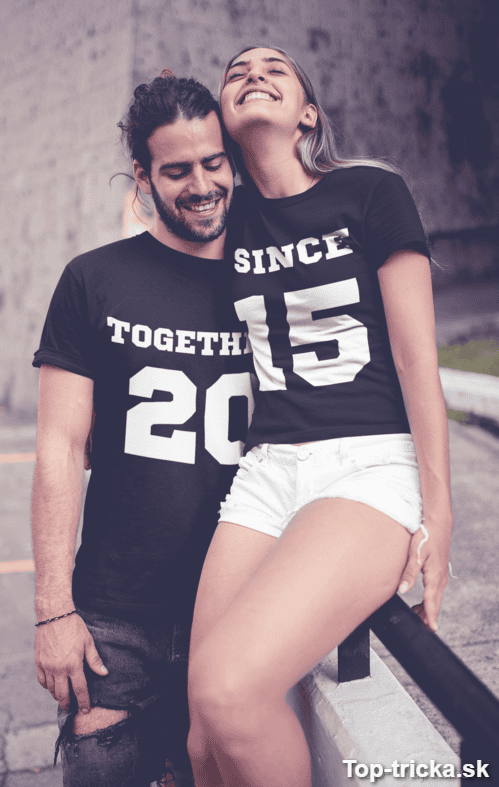 Tričká pre páry together since s ľubovoľným rokom