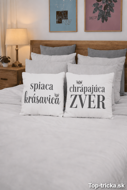 Vankúše pre páry spiaca krásavica chrápajúca zver