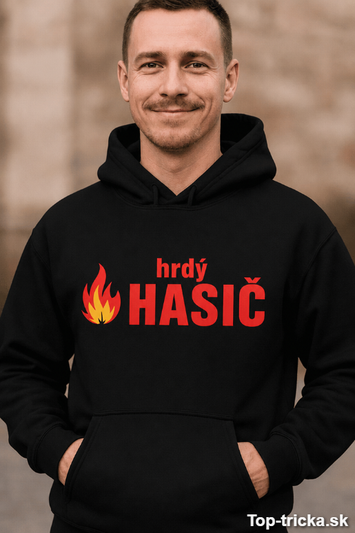 Vtipná mikina s kapucňou hrdý hasič