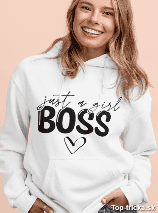 Vtipná mikina s kapucňou just a girl boss