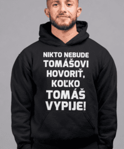 Vtipná mikina s kapucňou koľko vypijem s ľubovoľným menom