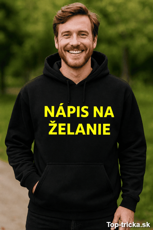 Vtipná mikina s kapucňou s ľubovoľným textom