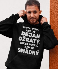 Vtipná mikina s kapucňou smädný s ľubovoľným menom