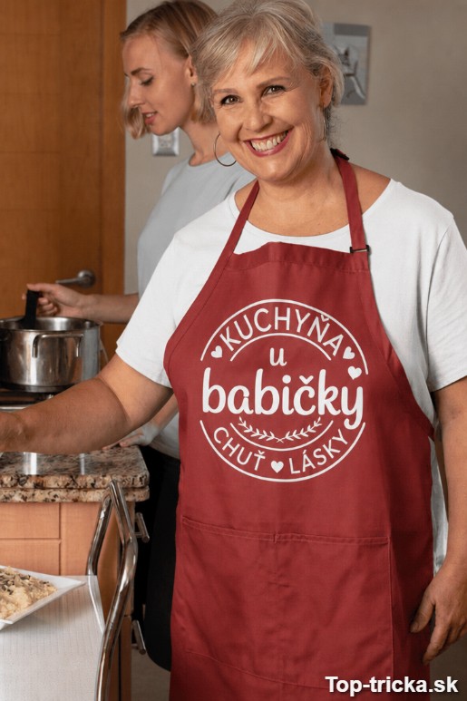 Vtipná zástera kuchyňa u babičky