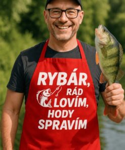 Vtipná zástera rybár rád loví