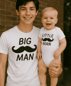 Vtipné tričko a body Big Man Little Man