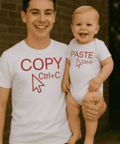 Vtipné tričko a body set Copy Paste