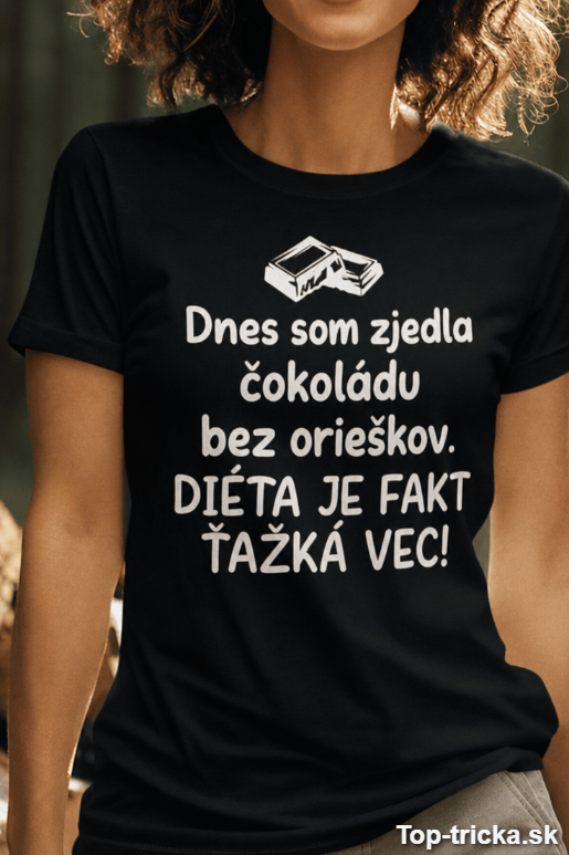 Vtipné tričko čokoláda bez orieškov