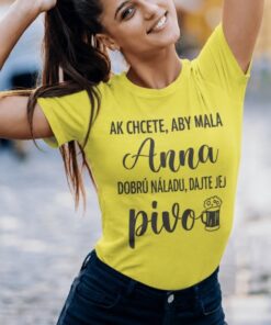 Vtipné tričko dajte jej pivo s ľubovoľným menom