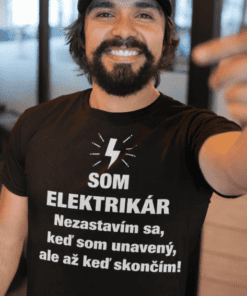 Vtipné tričko elektrikár sa nezastaví
