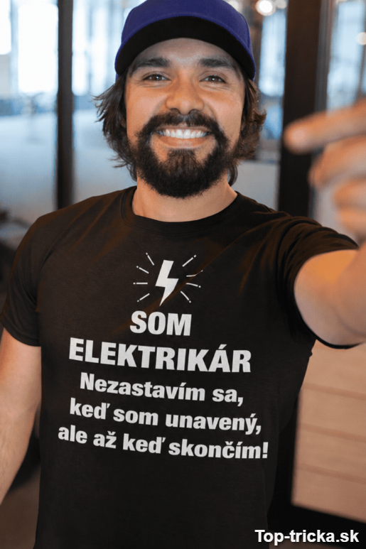 Vtipné tričko elektrikár sa nezastaví