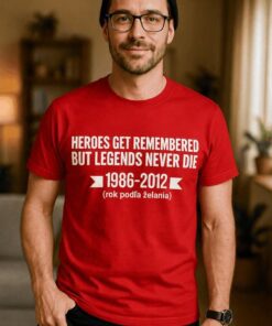 Vtipné tričko heroes legends never die s ročníkom
