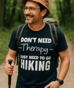 Vtipné tričko Hiking Therapy