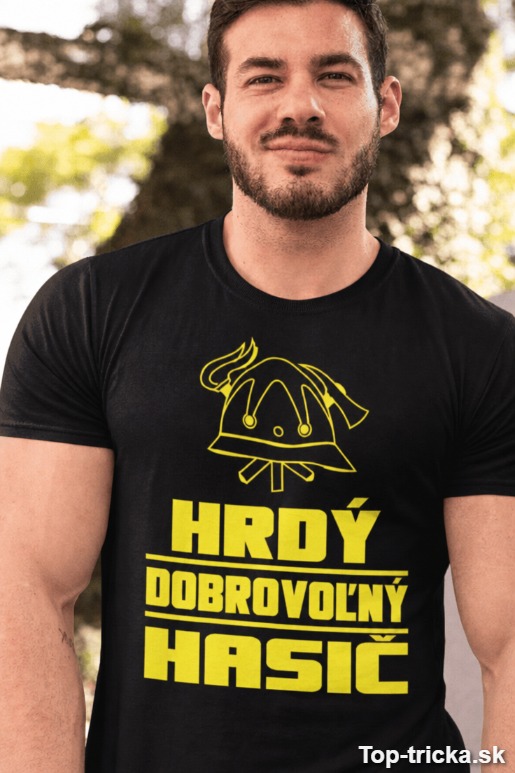 Vtipné tričko hrdý dobrovoľný hasič