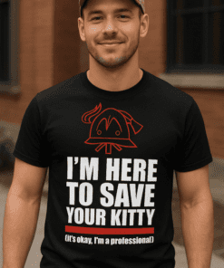 Vtipné tričko I'm here to save your kitty