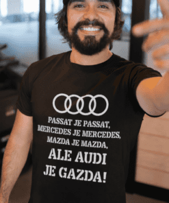 Vtipné tričko je gazda s ľubovoľnou značkou