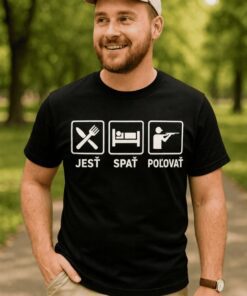 Vtipné tričko jesť spať poľovať
