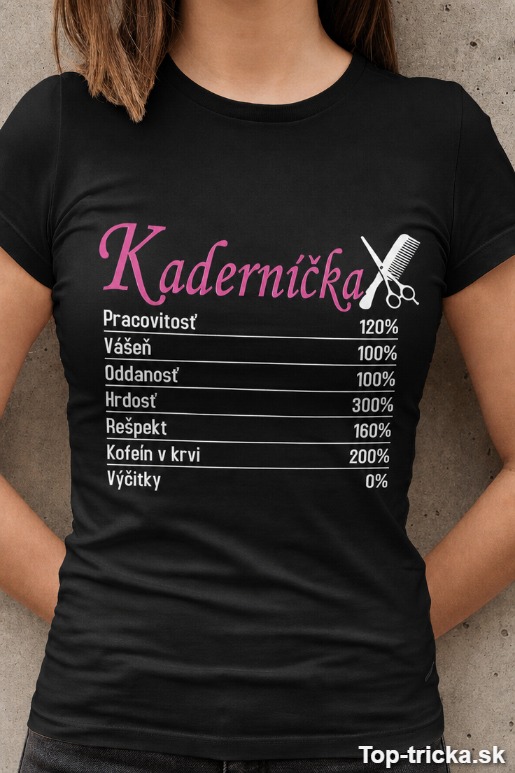 Vtipné tričko kaderníčka pracovitosť 120%