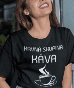 Vtipné tričko Krvná skupina káva