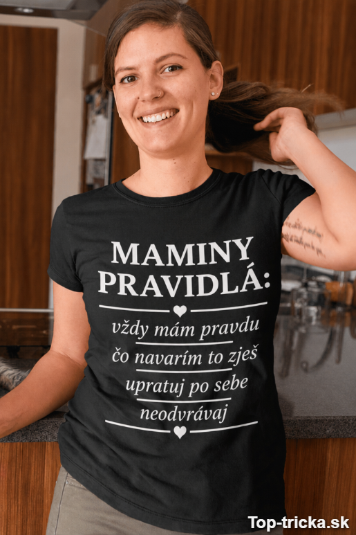 Vtipné tričko maminy pravidlá