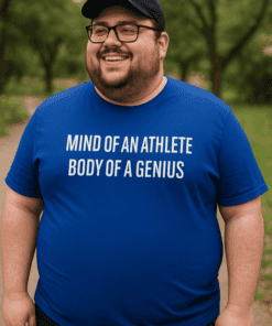 Vtipné tričko Mind of an athlete body of a genius