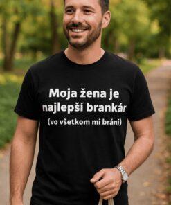 Vtipné tričko moja žena je najlepší brankár