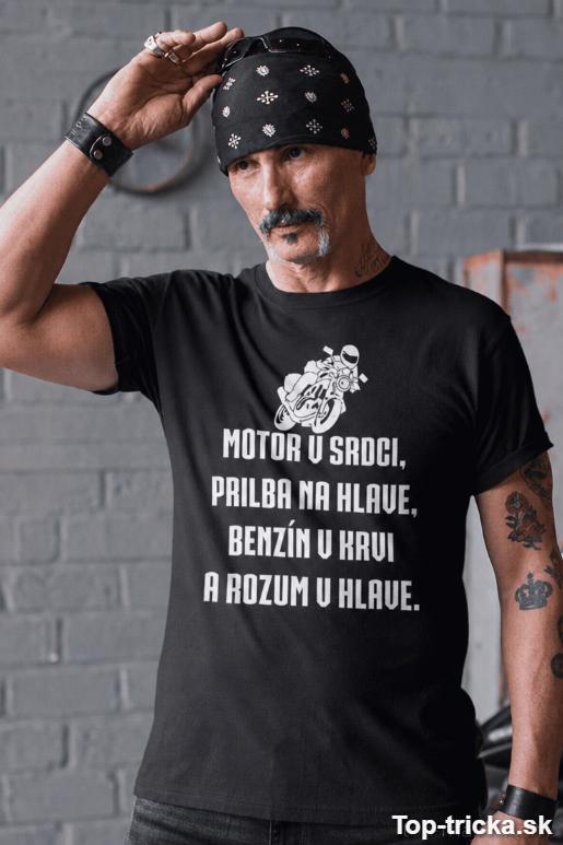 Vtipné tričko motor v srdci
