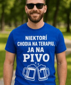 Vtipné tričko niektorí na terapiu ja pivo
