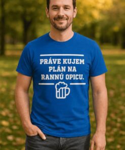 Vtipné tričko plán na rannú opicu