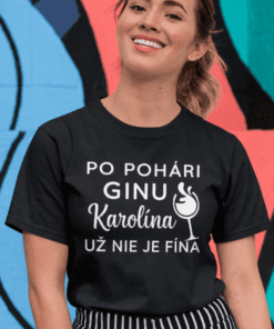 Vtipné tričko po pohári ginu s ľubovoľným menom