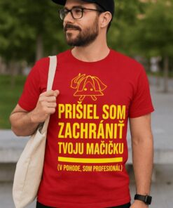 Vtipné tričko pre hasičov záchranár mačičiek