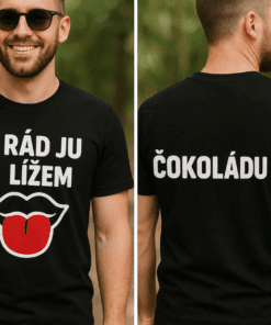 Vtipné tričko rád ju lížem čokoládu