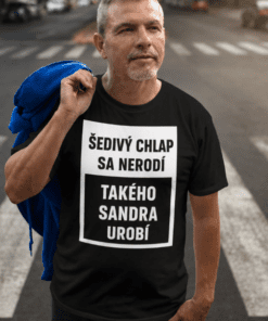 Vtipné tričko šedivý chlap s ľubovoľným menom