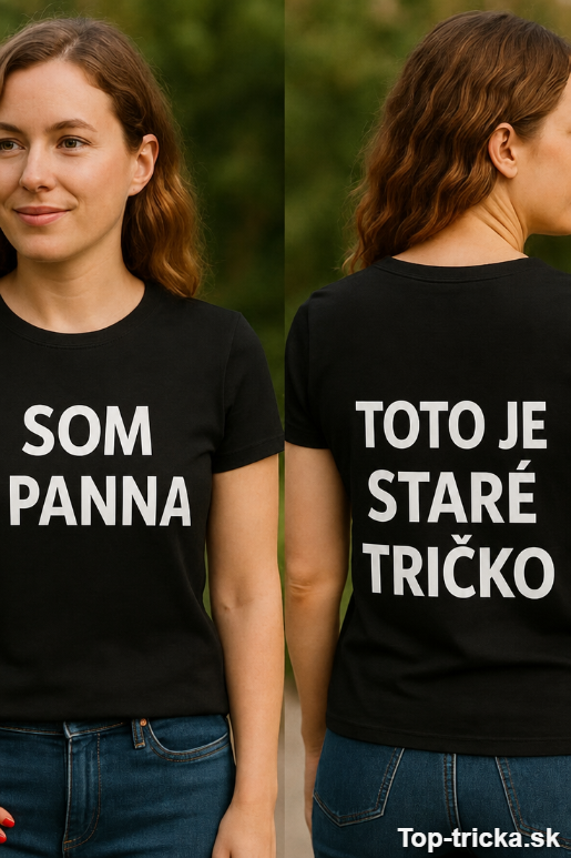 Vtipné tričko som panna staré tričko