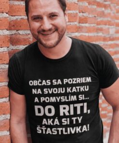 Vtipné tričko šťastlivka s ľubovoľným menom
