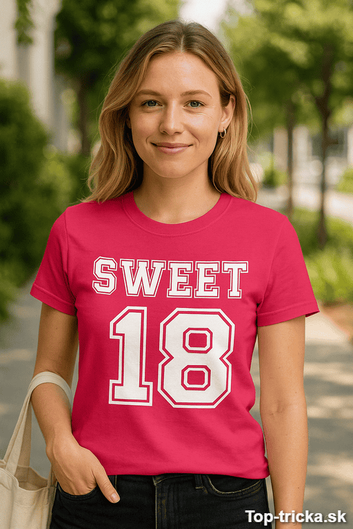 Vtipné tričko Sweet 18