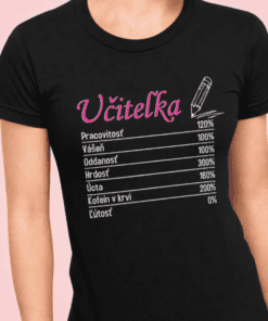 Vtipné tričko učiteľka pracovitosť