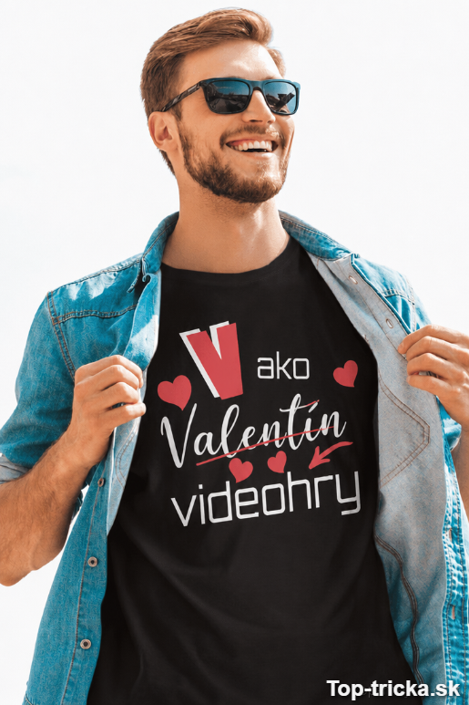 Vtipné tričko V ako videohry