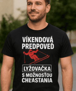 Vtipné tričko víkendová predpoveď lyžovačka