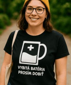 Vtipné tričko vybitá batéria prosím dobiť