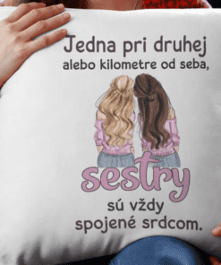 Vtipný vankúš sestry spojené srdcom